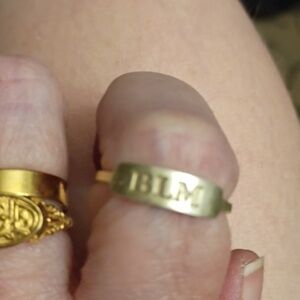 B L M ring size 6 nib silver gold plated